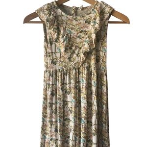 Kate Quinn Floral Kids Dress - Cream and Blue